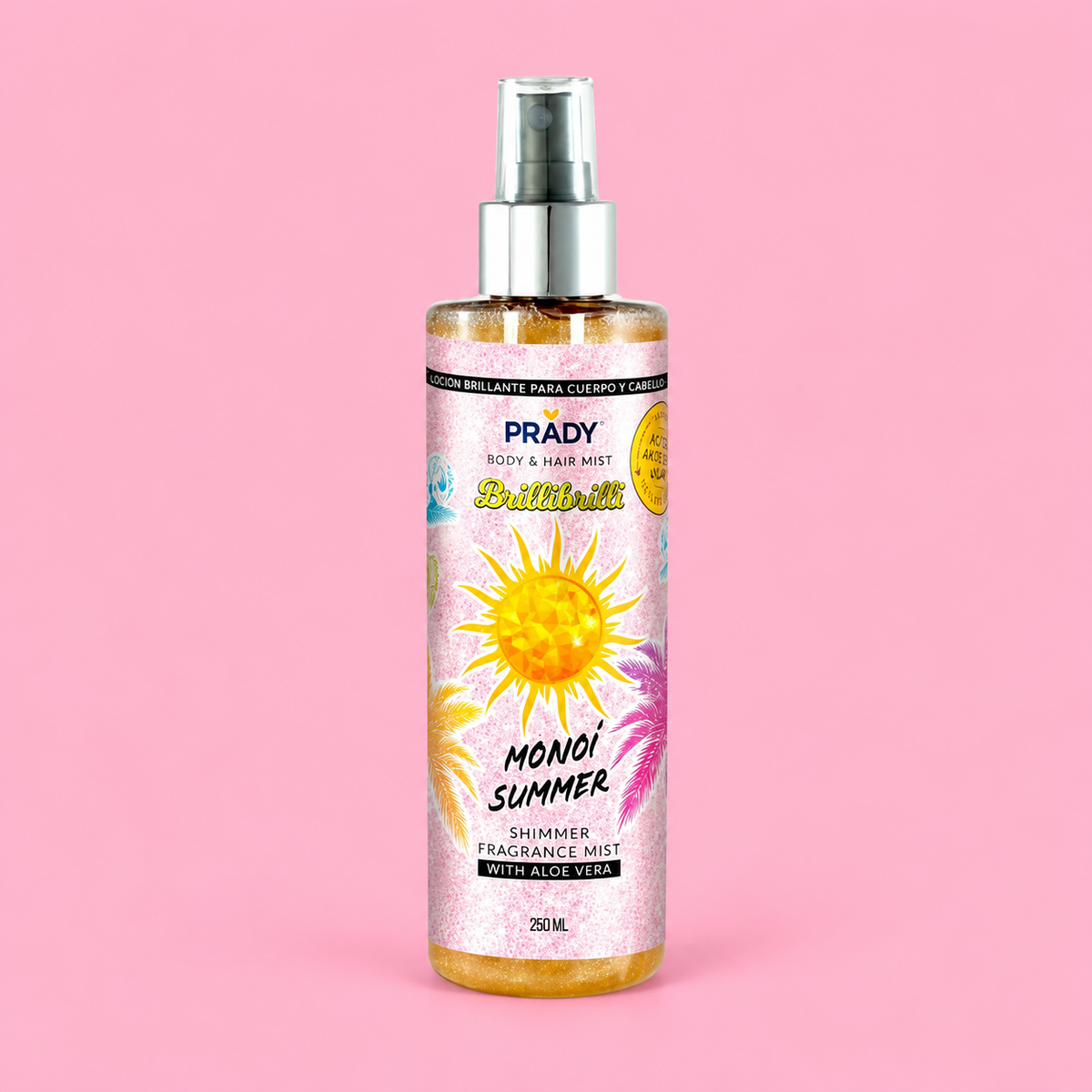 Brume parfumée et pailletée corps et cheveux Monoï