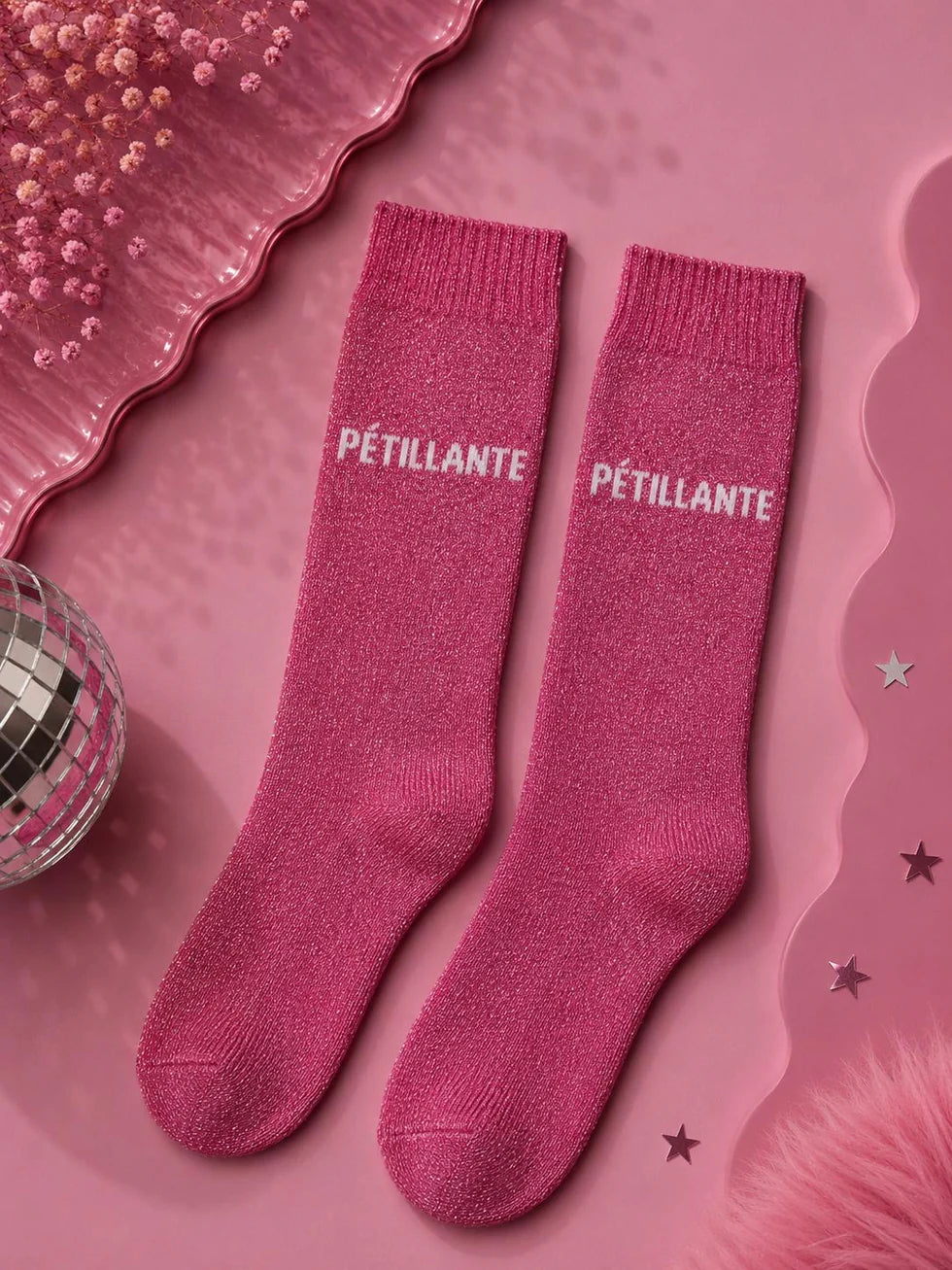 Paire de Chaussettes Fun "PÉTILLANTE " Rose