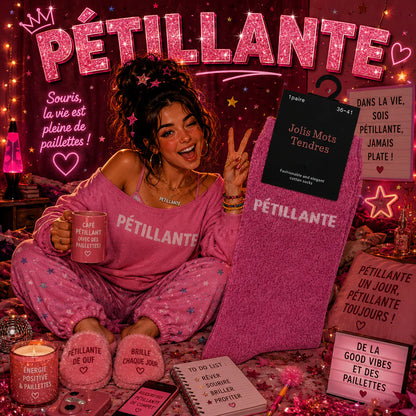 Paire de Chaussettes Fun "PÉTILLANTE " Rose