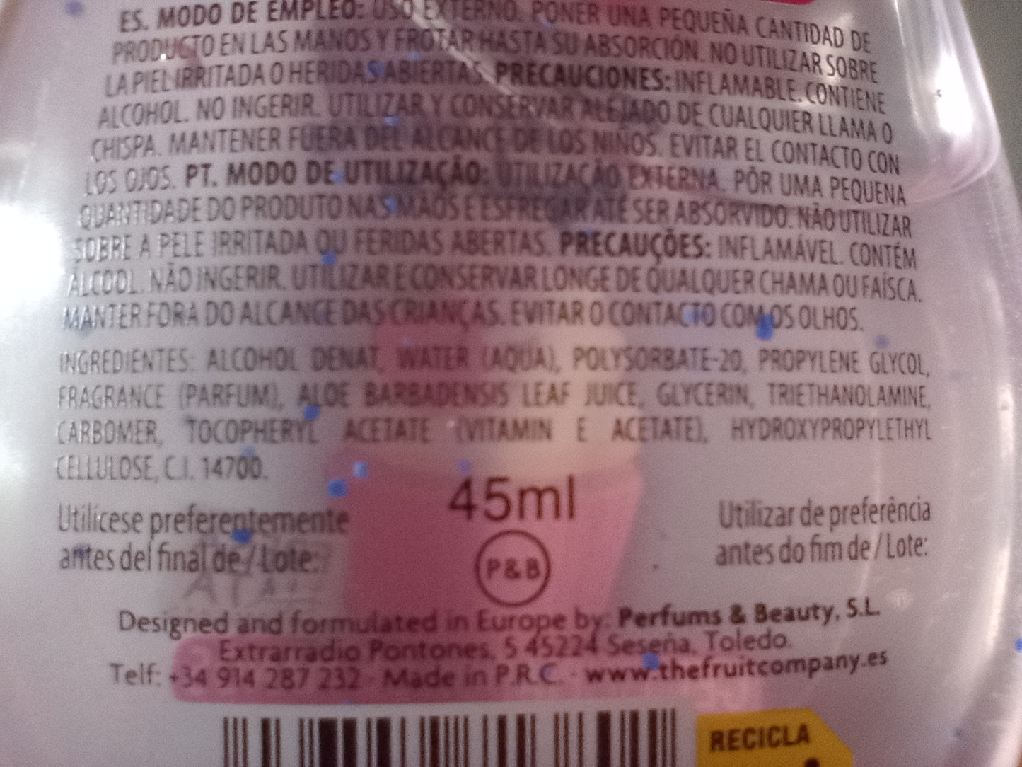 Gel pour les mains Fraise / chantilly
