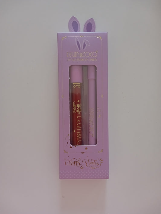 Lip gloss avec son crayon à lèvres