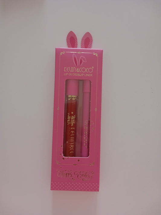 Lip gloss avec son crayon à lèvres