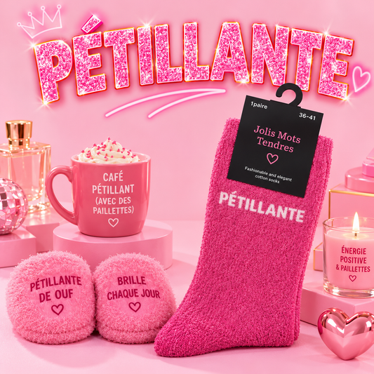 Paire de Chaussettes Fun "PÉTILLANTE " Rose