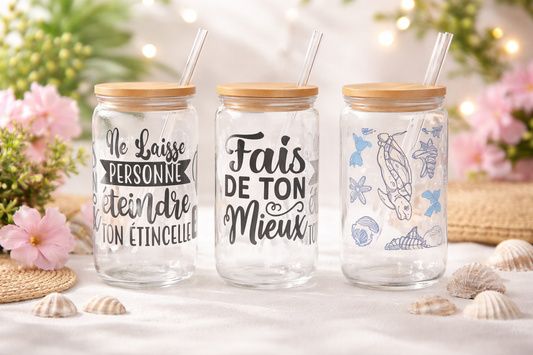 Gobelet avec paille et son couvercle en Bambou