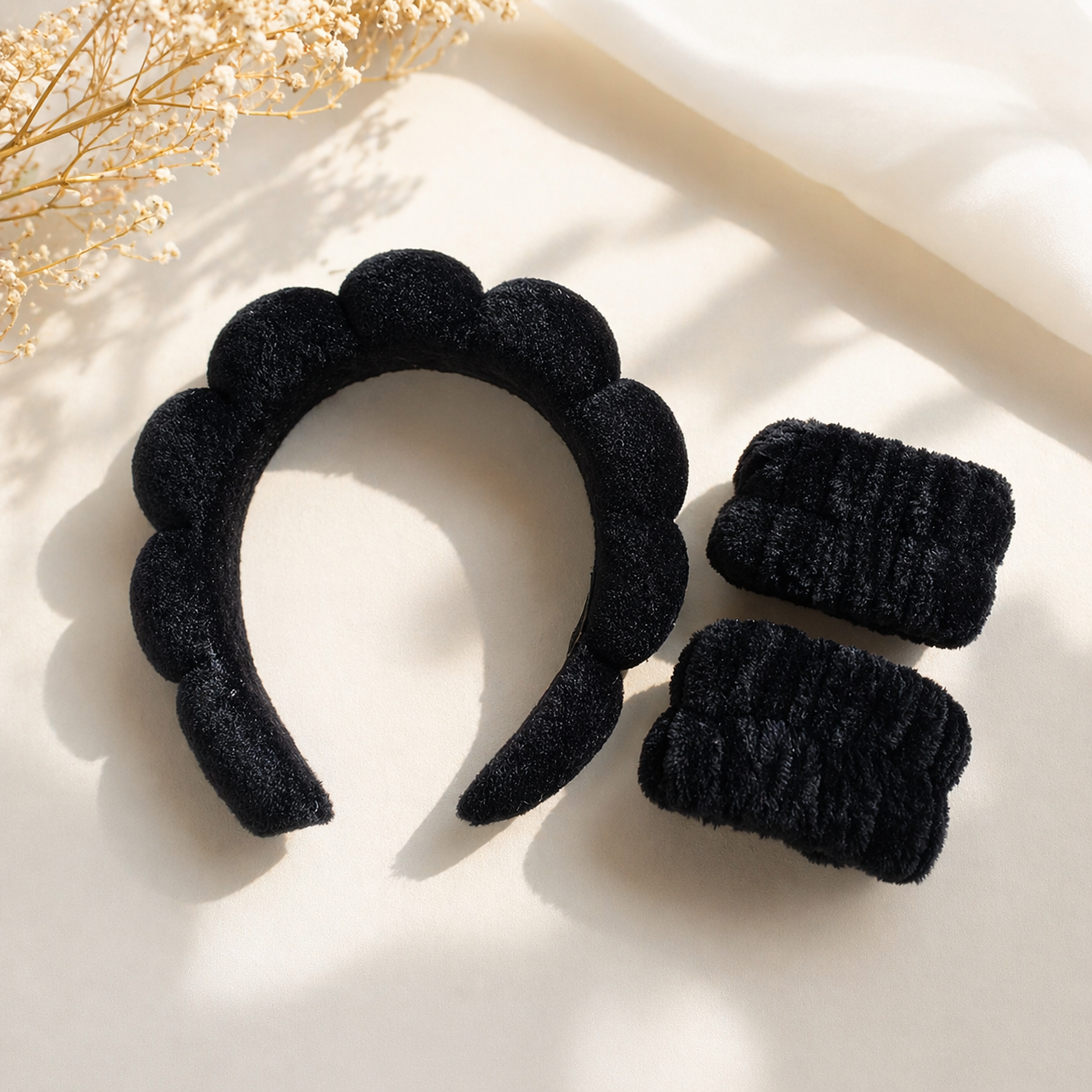 Set démaquillage - serre-tête + 2 bracelets
