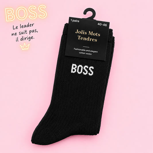 Chaussettes Homme “BOSS” Noires Taille 40/46